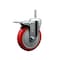 Service Caster 5 Inch Red Polyurethane Wheel Swivel 58 Inch Threaded Stem Caster Total Lock Brake SCC SCC-TSTTL20S514-PPUB-RED-58212 - alternate 1